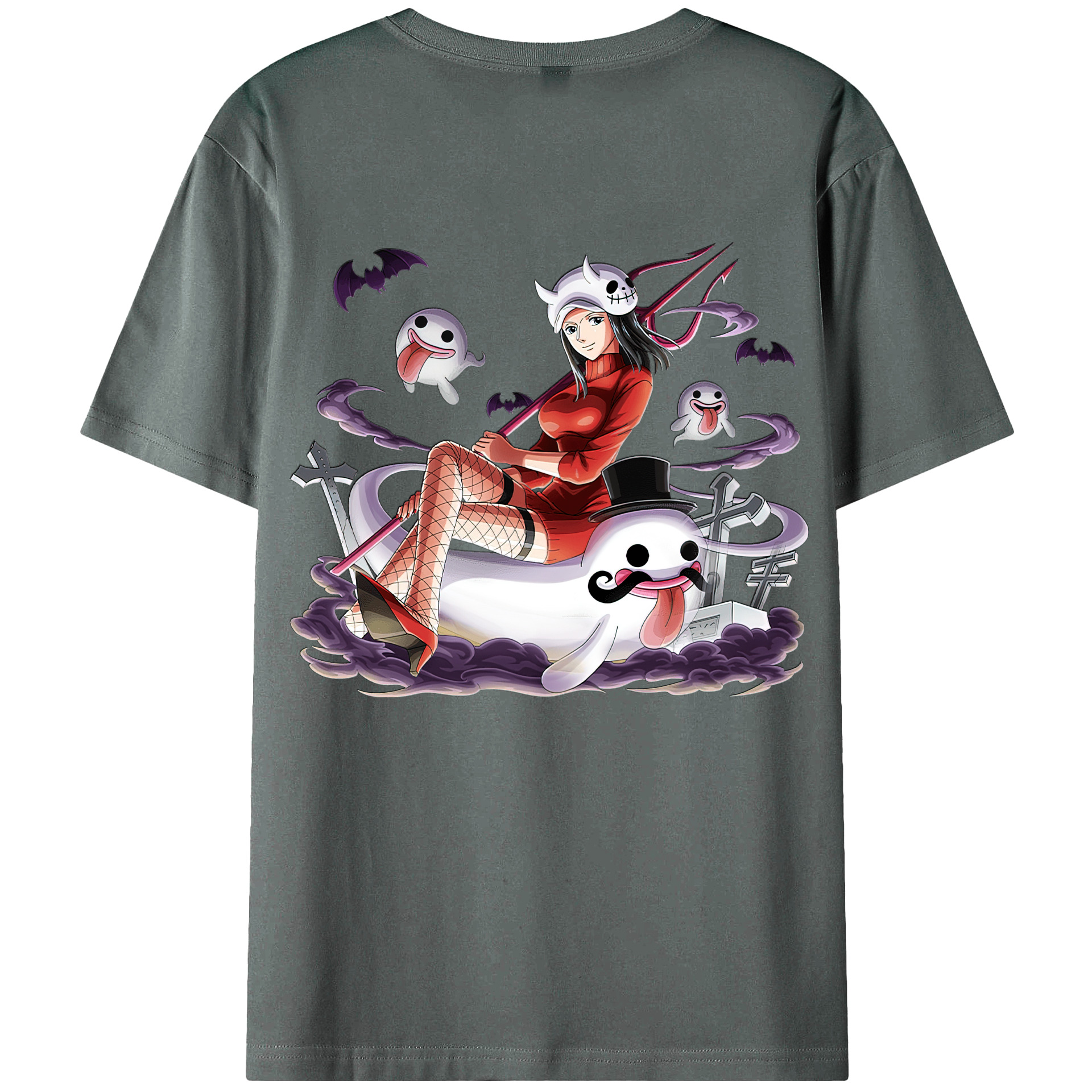 ワンピース ニコ・ロビン ONE PIECE Nico Robin 綿100％ メンズ半袖Tシャツ（バックプリント） 通気性